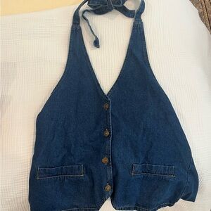 Lioness open back denim halter top